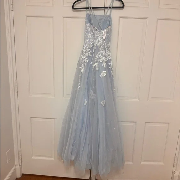 JJs House Light Blue and White Prom Dress - Picture 2 of 4